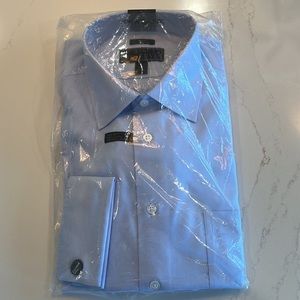 Light blue, Jos. A. Bank Reserve dress shirt with French cuffs. 16.5-37.